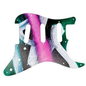 Custom Strat Pickguard: &quot;Threshold Theory&quot; UV Print Aluminum, Durable Finish