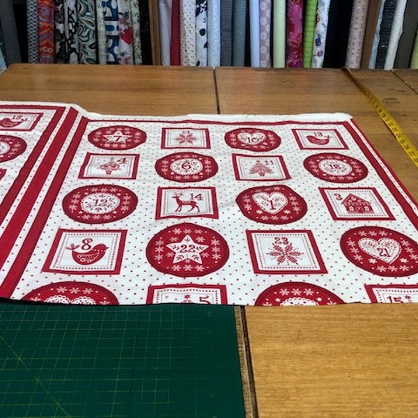 1971 Scandi Advent Calendar Pocket Panel Fabric for Makower UK