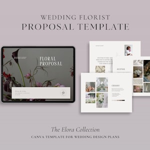 Florist Proposal Template for Wedding Florists Canva Proposal, Wedding Planner Proposal, Floral Proposal Template, Flower Mood Board | Elora