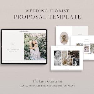 Florist Proposal Template, Wedding Florist Canva Proposal, Wedding Planner Proposal, Floral Proposal Template, Flower Mood Board | Luxe