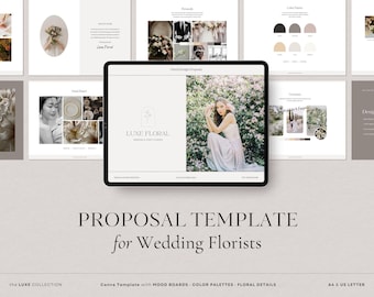 Florist Proposal Template, Wedding Florist Canva Proposal, Wedding Planner Proposal, Floral Proposal Template, Flower Mood Board | Luxe