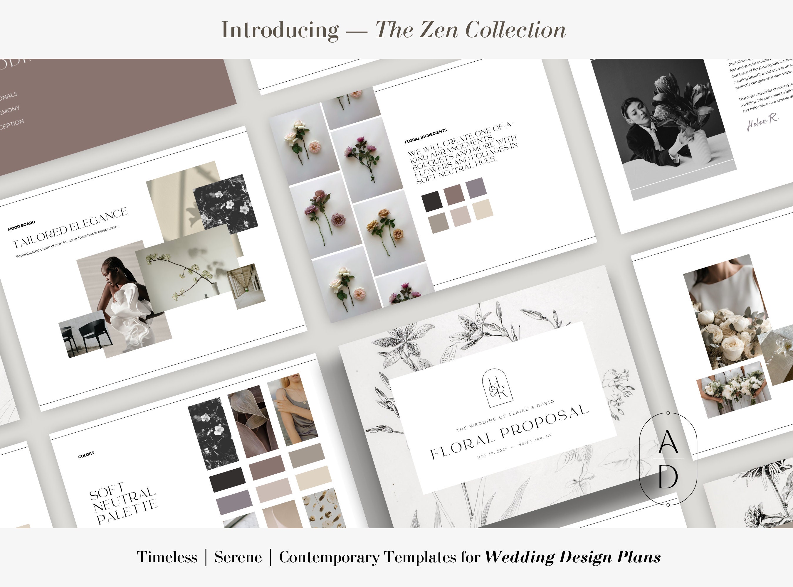 Wedding Florist Proposal, Canva Wedding Florist Template, Floral Wedding Florist Proposal, Canva Wedding Florist Template, Floral