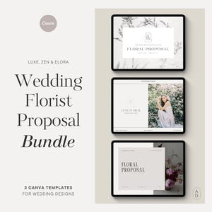 Florist Proposal Bundle | 3 Canva Mood Board Templates (Digital Download)