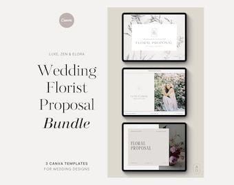 Florist Proposal Bundle | 3 Canva Mood Board Templates (Digital Download)
