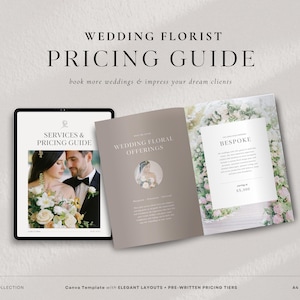 Florist Pricing Guide Template | Canva Floral Price List | Wedding Florist Services | Editable Pricing Sheet | Event Florist Template | Luxe