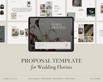 Wedding Florist Proposal Template: Canva Floral Mood Boards (Digital Download A4/US Letter) | ELORA Collection