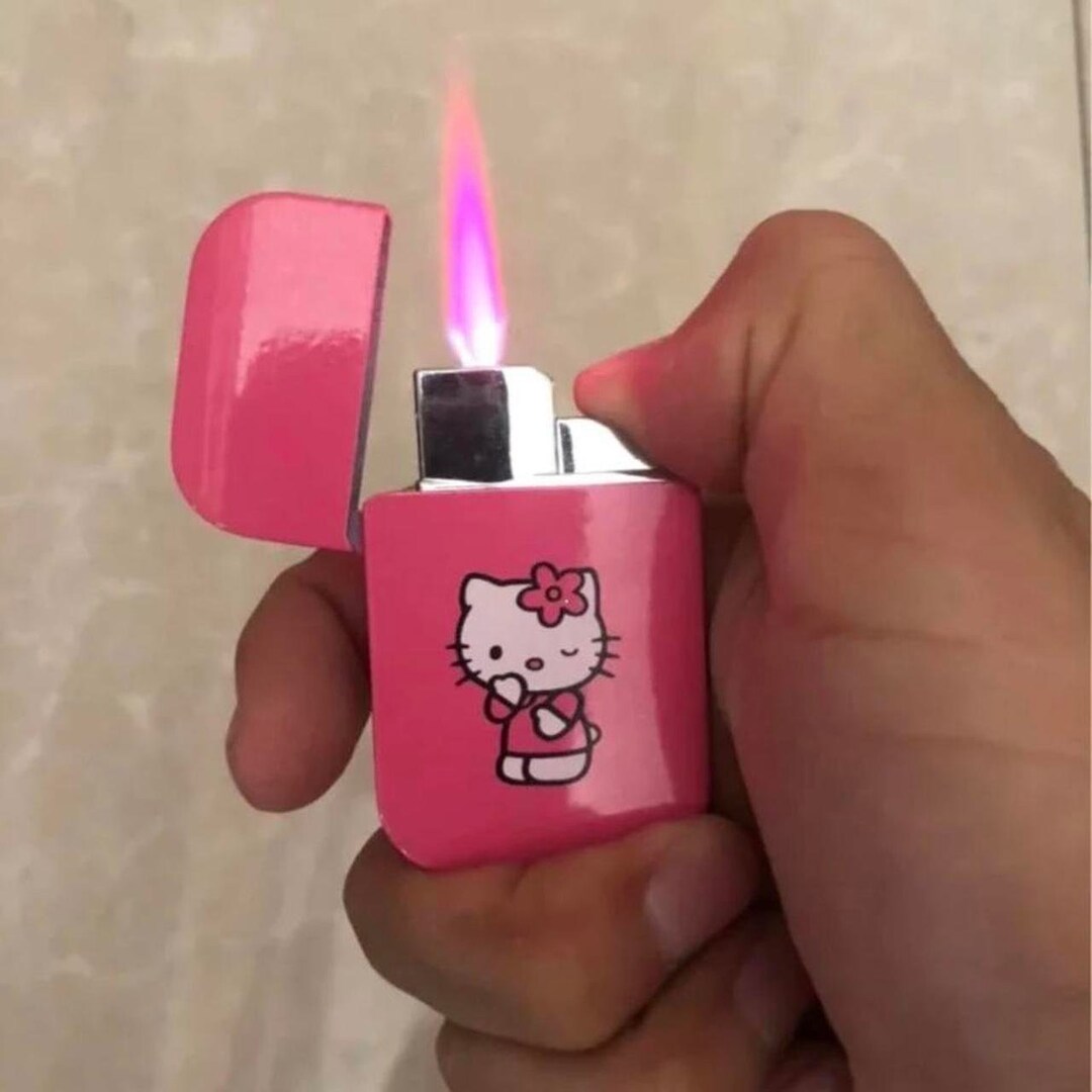 Cute Hello Kitty Lighter Sanrio Lighter Pink Flame Sanrio Etsy