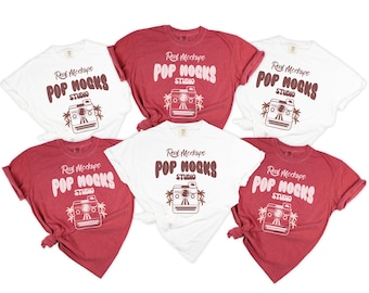 Comfort Colors 1717 Grouped Flat lay Mockup on White Background - Crimson and White Tied CC1717 - C1717 Unisex Shirt Christmas Mock - Xmas