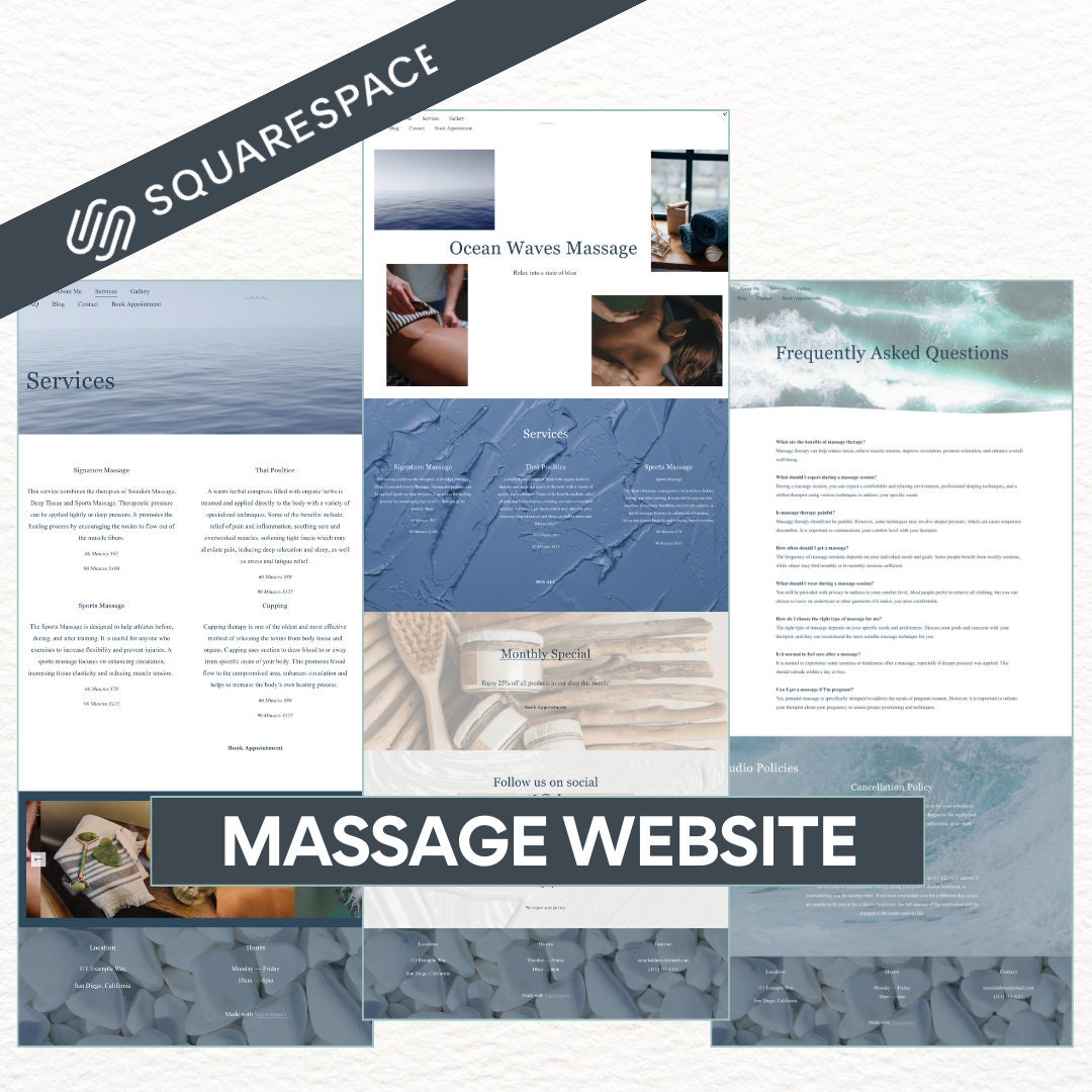 Massage Therapist Template Squarespace 71 Website Template Etsy Massage Therapist Template Squarespace 71 Website Template Etsy