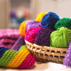  Hilo/Estambre Cristal para Tejer/Bordar Crochet a Mano de  Mexico, (Paquete de 6) Multicolor.