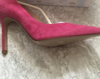 Russell & Bromley Cipriani Pointed Toe Court Shoe Pink Suede UK 4.5 EU 37.5