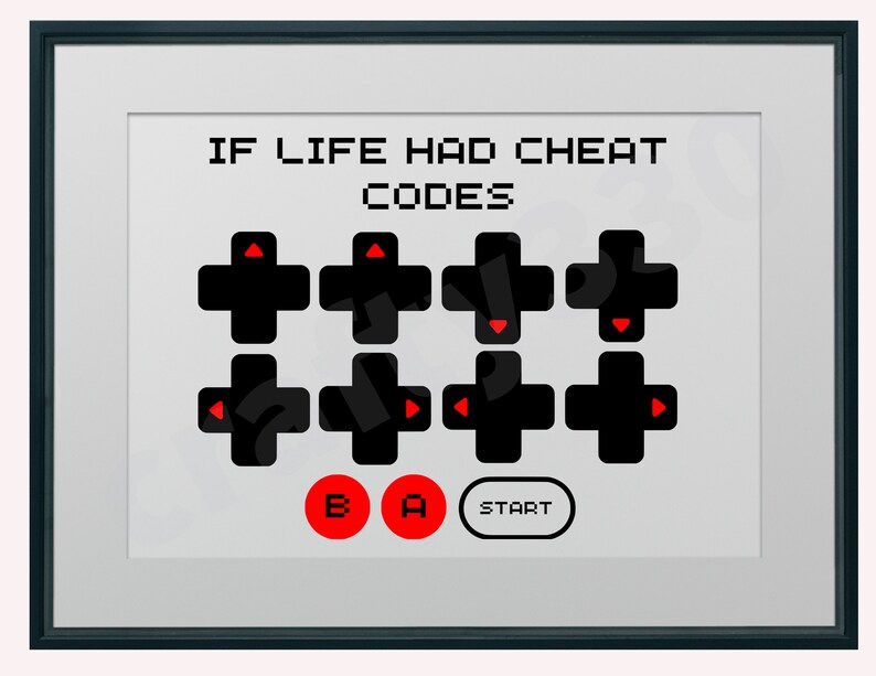 If Life Had Cheat Codes SVG File Retro Gaming Cheat Code Etsy