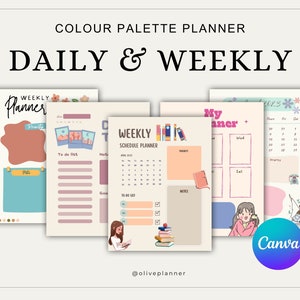 2023 Planner, Daily Planner, Weekly Planner , Get 1 free template, Editable Planner template