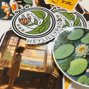 HeyLillyPad Vinyl Sticker Pack- Set of 6 - Weatherproof - Waterproof - Art Stickers