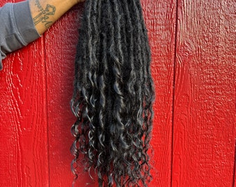 Spanish Wave Faux Locs ( Wavy Curly) Temporary Lisa Boho  Goddess Synthetic 60-75 Loc Count