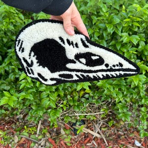 Raven Skull, Crow Skull, Bird Skull Rug, Skull Decor, Raven Skull Replica