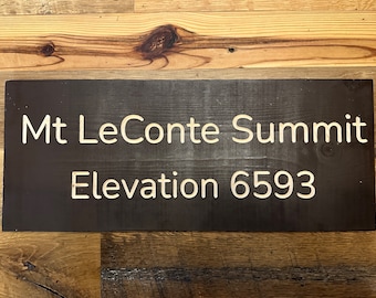 Mt LeConte Elevation Sign