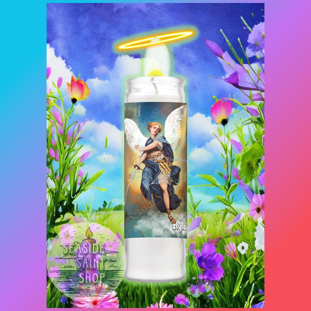 Saint Candle Prayer Archangel Michael Bible Religious Etsy