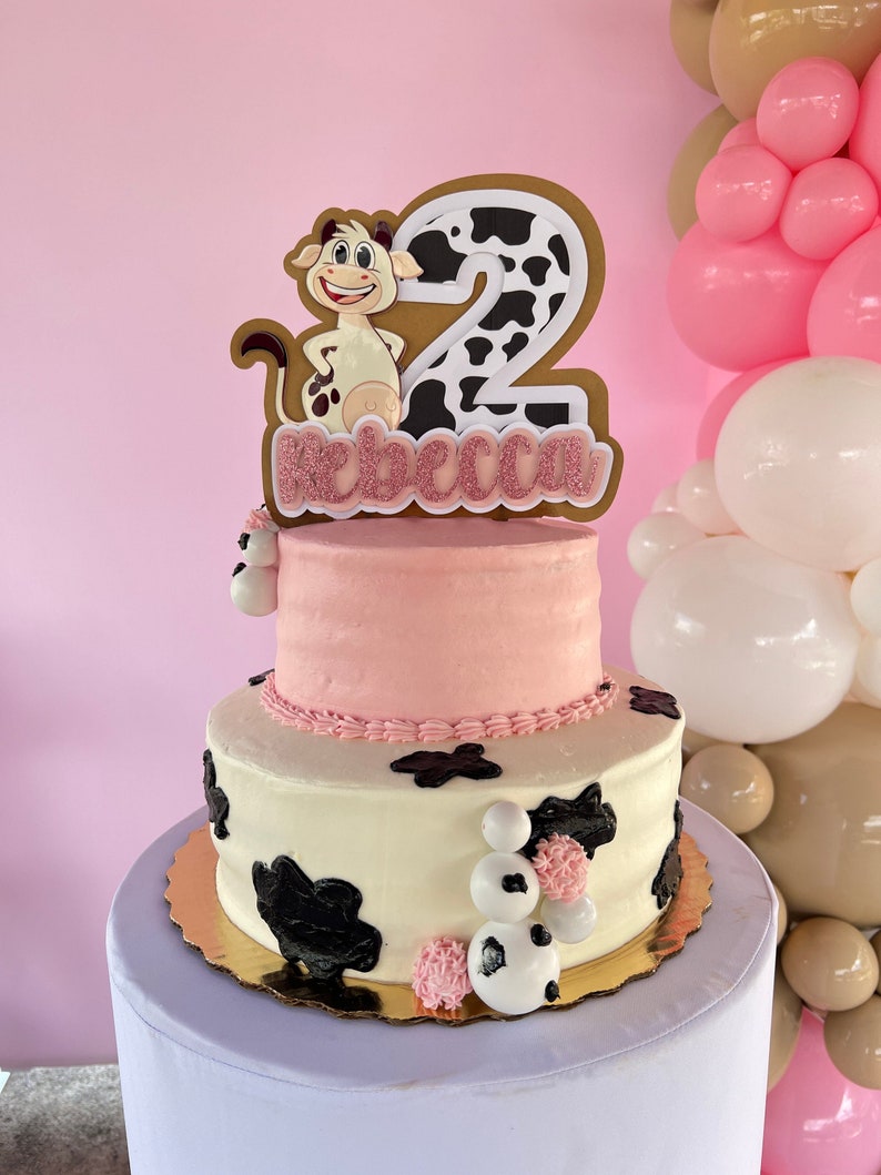 La Vaca Lola Cake Topper Etsy