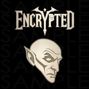 ENCRYPTED - text and face - Digital design PNG download