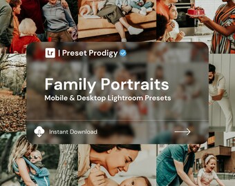 Nature-Inspired Family and Portrait Lightroom Presets Bundle for Desktop & Mobile Easy Editing Tools for Outdoor Photography