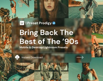 Puede incluir: Un collage de imágenes que muestran una variedad de estilos de fotografía inspirados en los años 90. Las imágenes presentan personas en diferentes entornos, como una cancha de baloncesto, una playa y una piscina. El texto "Bring Back The Best of The '90s" se muestra en negrita.