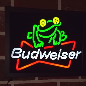 Budweiser Frog beer LED neon sign pub, man cave, beer sign, bar 15"x12"