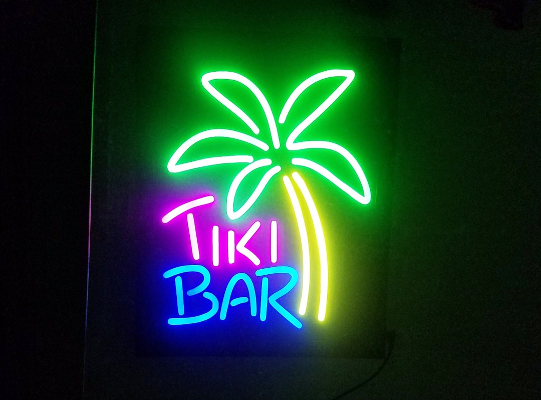 ADVPRO Luminous Sign I787-g Tiki Bar Palm Tree Island Display New Light