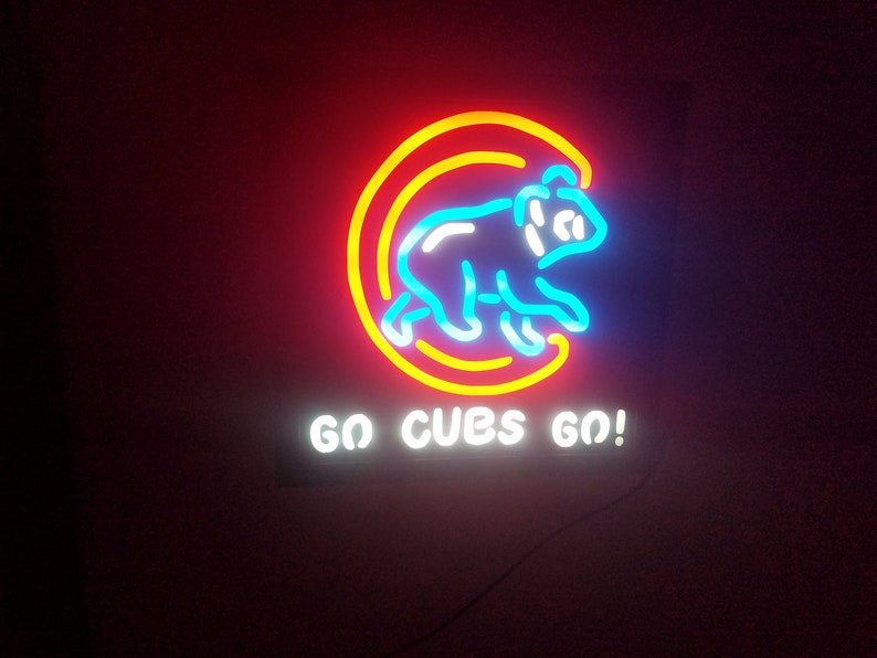 Chicago Cubs Baseball go Cubs Go LED Neon Sign Etsy