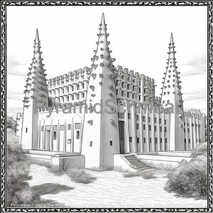 History & Heritage Coloring Book - Great Mosque of Djenne