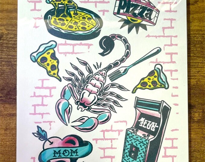 Scorpion Pizza Flash Sheet 6x9 Art Print