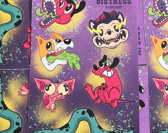 Dogs in Distress Sticker Sheet