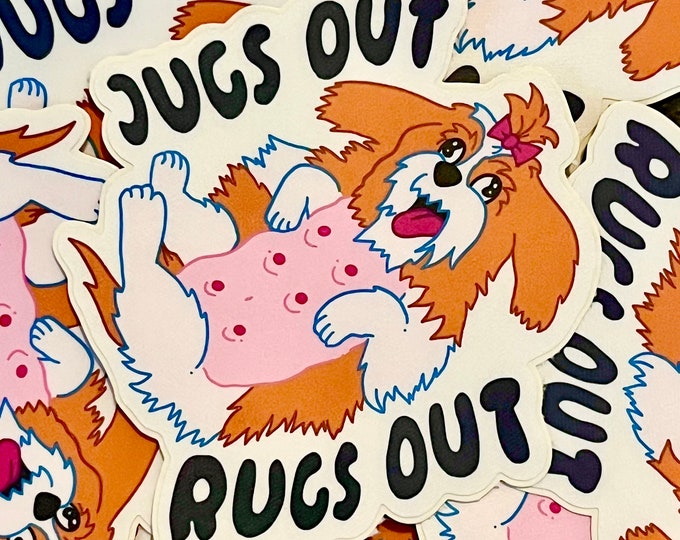 Jugs Out Rugs Out Sticker