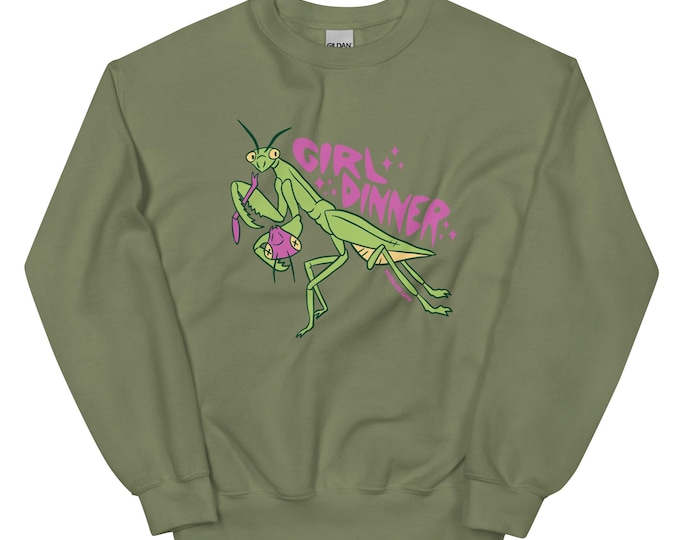 Girl Dinner Praying Mantis Crewneck Sweater