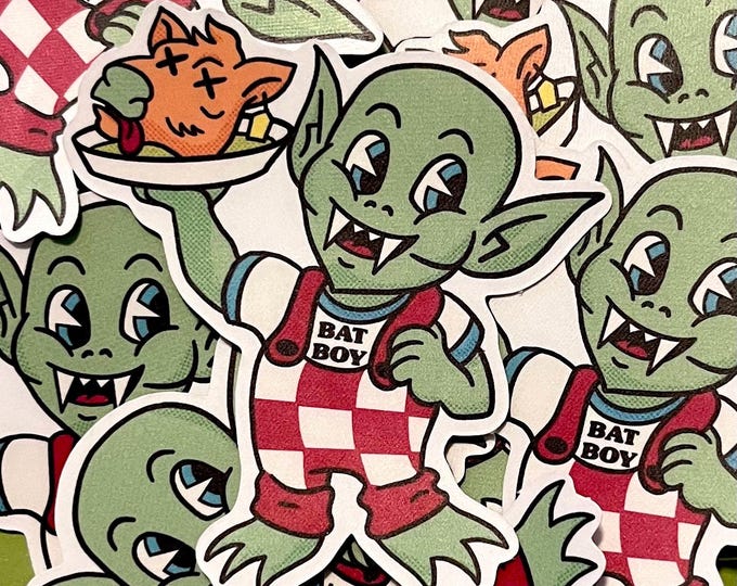 Bat Boy Burgers Sticker