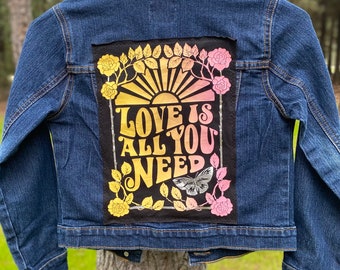 Upcycled Love Jean Jacket -| Kids Denim Jacket