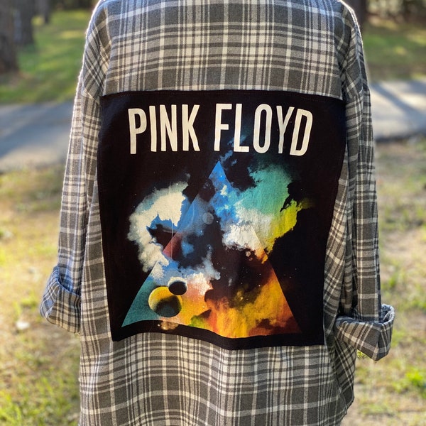 Upcycled Pink Floyd Inspired Flannel - Only One Available!