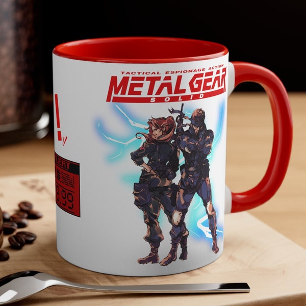 Accent Coffee Mug For Gamer Desk Decor For Shelf Gift For Gamer Dad Retro Gaming Decor Gameroom Decor Gift Mug Solid Snake Metal Gear Solid