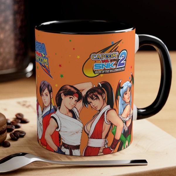 Accent Coffee Mug For Gamer Desk Decor For Shelf Gameroom Decor Retro Gaming Decor Gaming Mug For Coffee Lover Gift Mug Capcom vs SNK 2 CVS2