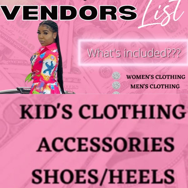Vendor List for Clothing Etsy