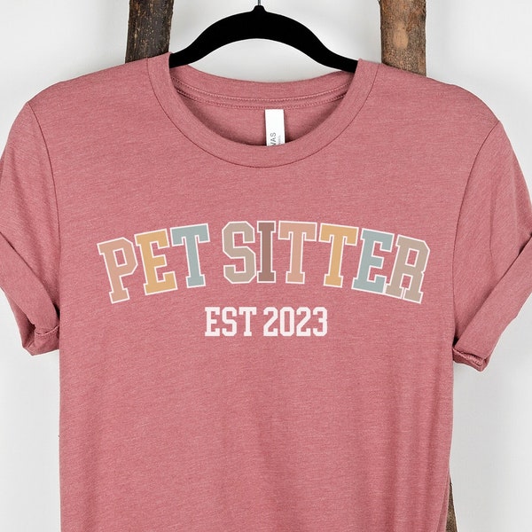 Custom Retro Dog Sitter Shirt, Personalized Year Pet Sitter Hoodie, 2024 Dog Sitter Sweatshirt, Custom Year Dog Sitter Gift For Dog Sitters