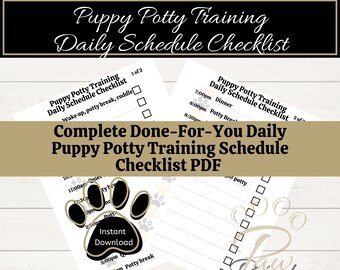 Töpfchen-Training Tagesplaner Puppy Training Checklist Printable PDF And Blank Welpen Stundenplan Checklist PDF New Puppy Potty Training Tracker