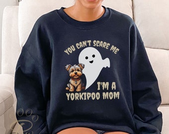 Yorkipoo Mom Ghost Sweatshirt Halloween, Cute Yorkie Poodle Mix T-Shirt, Yorkie-Poo Hoodie, Yorkie Poo Shirt, Small Toy Breed Dog Lover Gift