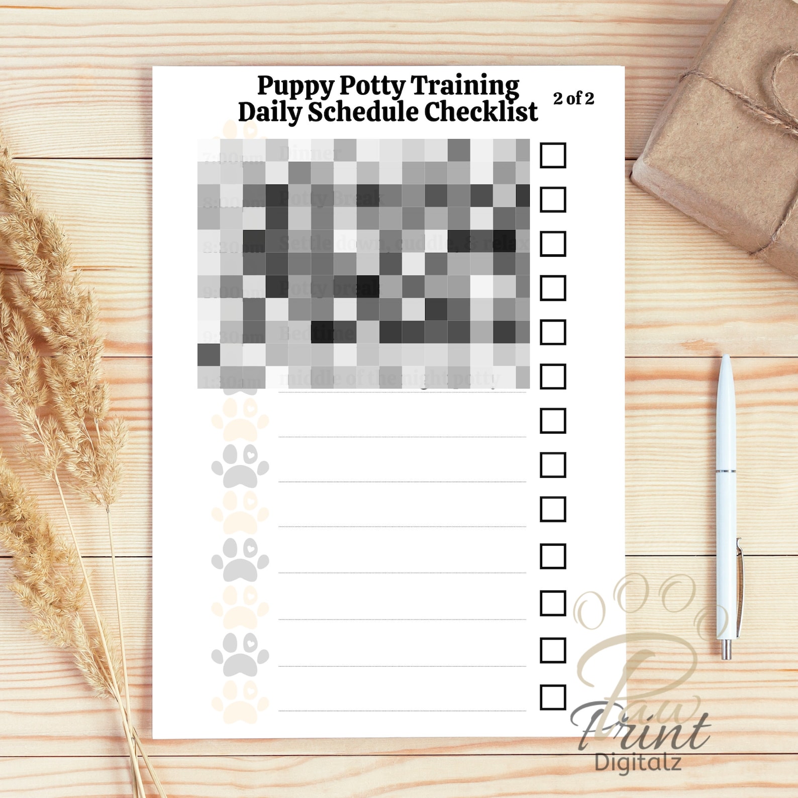 Potty Training Daily Schedule Puppy Training Checklist Printable PDF ... - Puppy Potty Training Checklist For First-Time Owners