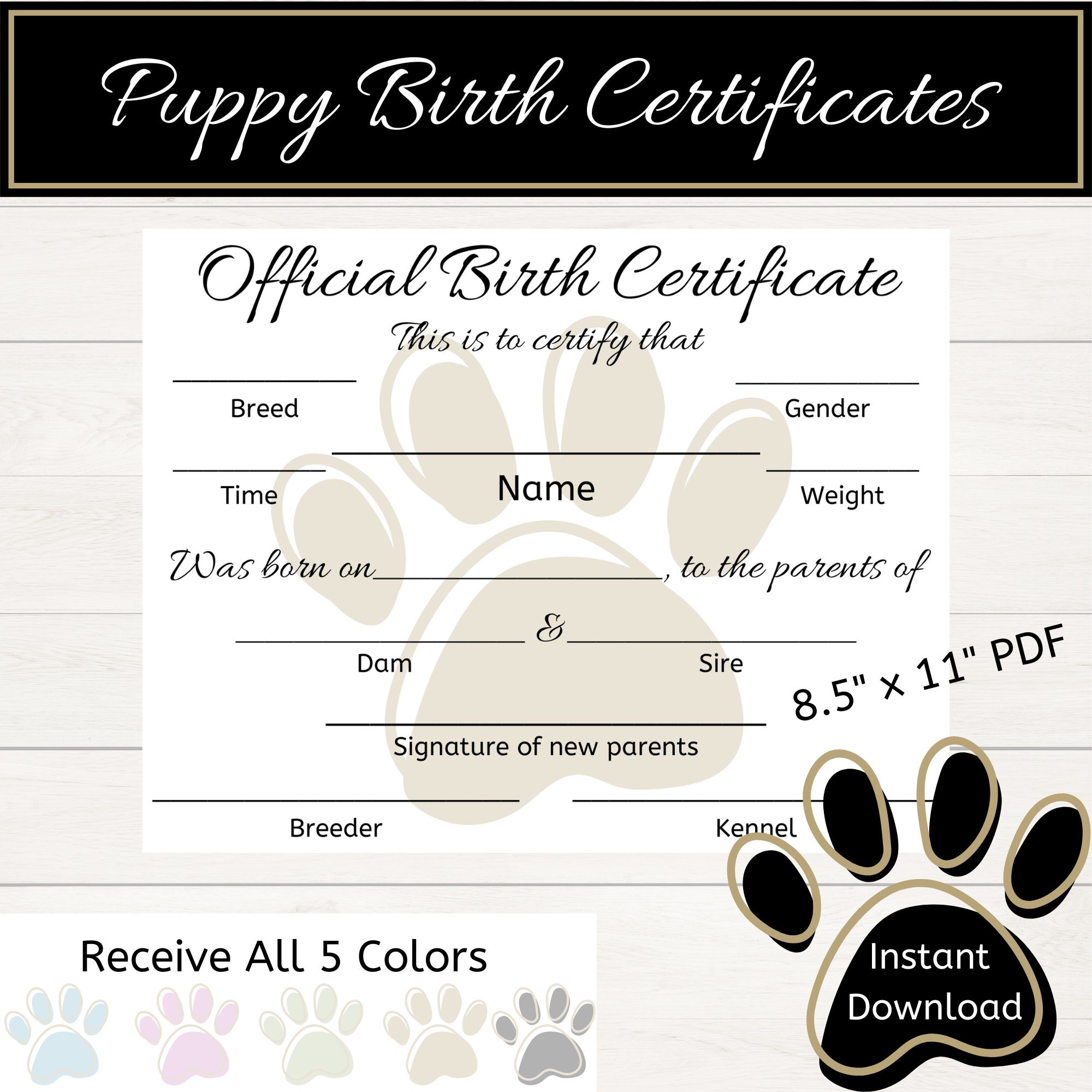 birth-certificate-for-puppy-breeder-starter-pack-whelping-kit-forms-puppy-go-home-bag-litter-records-pdf-for-breeders-dog-breeder-template-etsy
