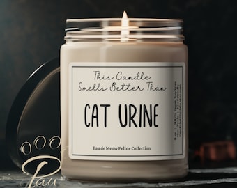 Snarky Stink Cat Urine Pee Candle Gift, Scented Natural Vegan Soy Candle, Funny Gag Present For Cat Lady New Kitten Lover, Pet Animal Parent