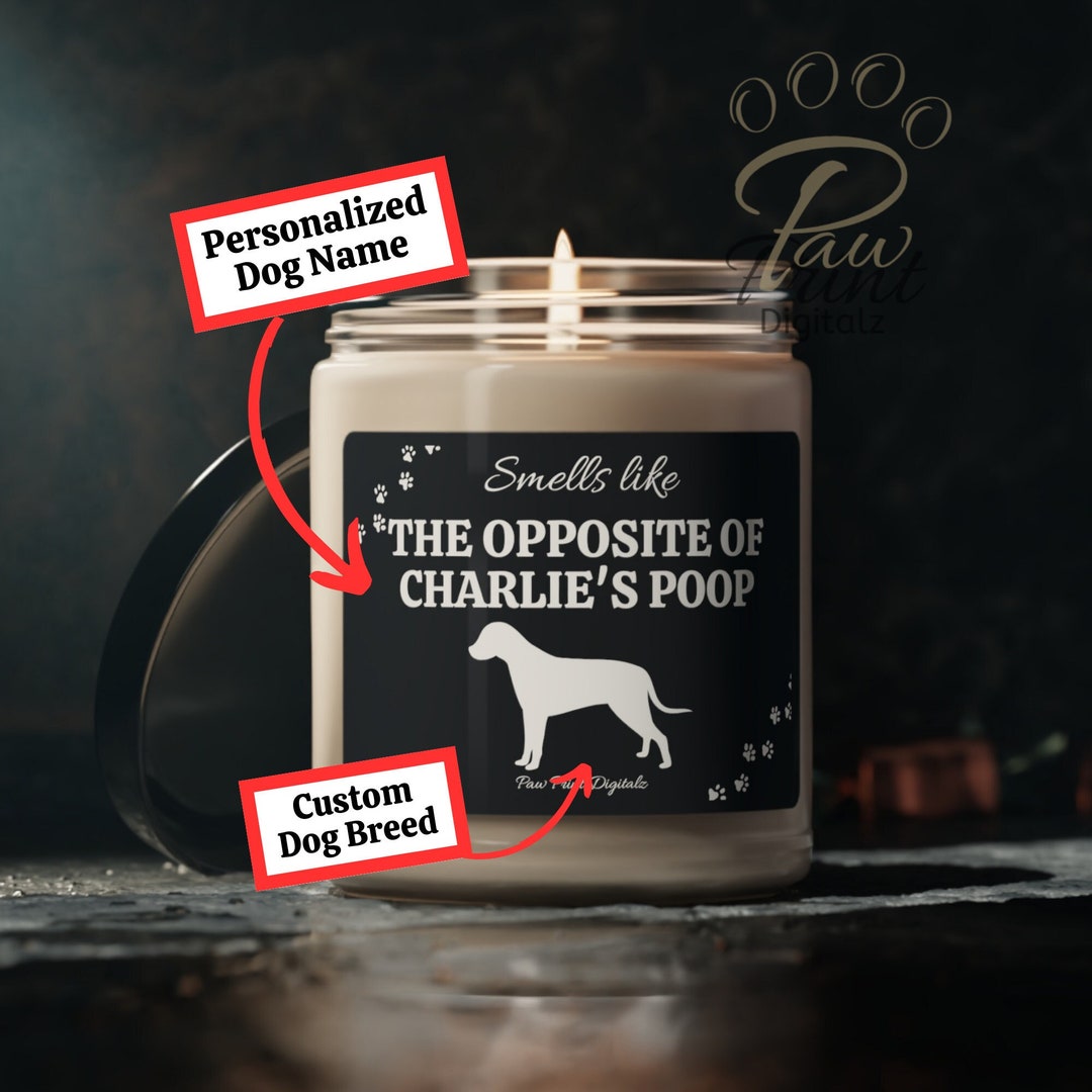 Funny Custom Dog Breed Candle, Personalized Dog Name Gift, Vegan Soy