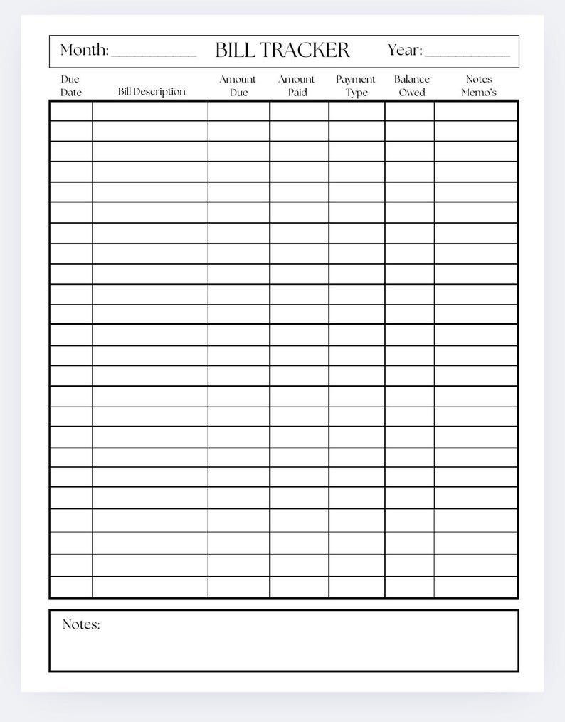Personalized Monthly Bill Tracker Notebook: Floral Budget Organizer - Etsy