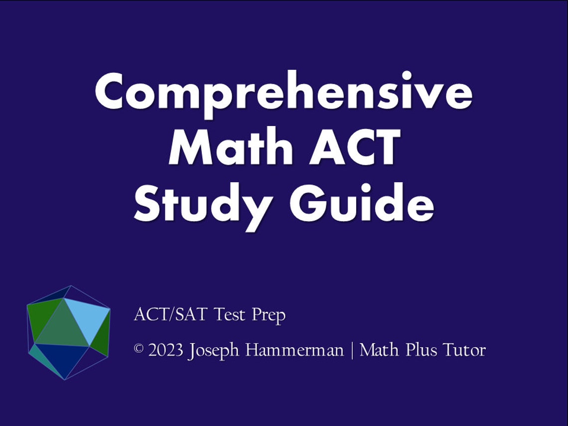 Comprehensive Math ACT Study Guide - Etsy