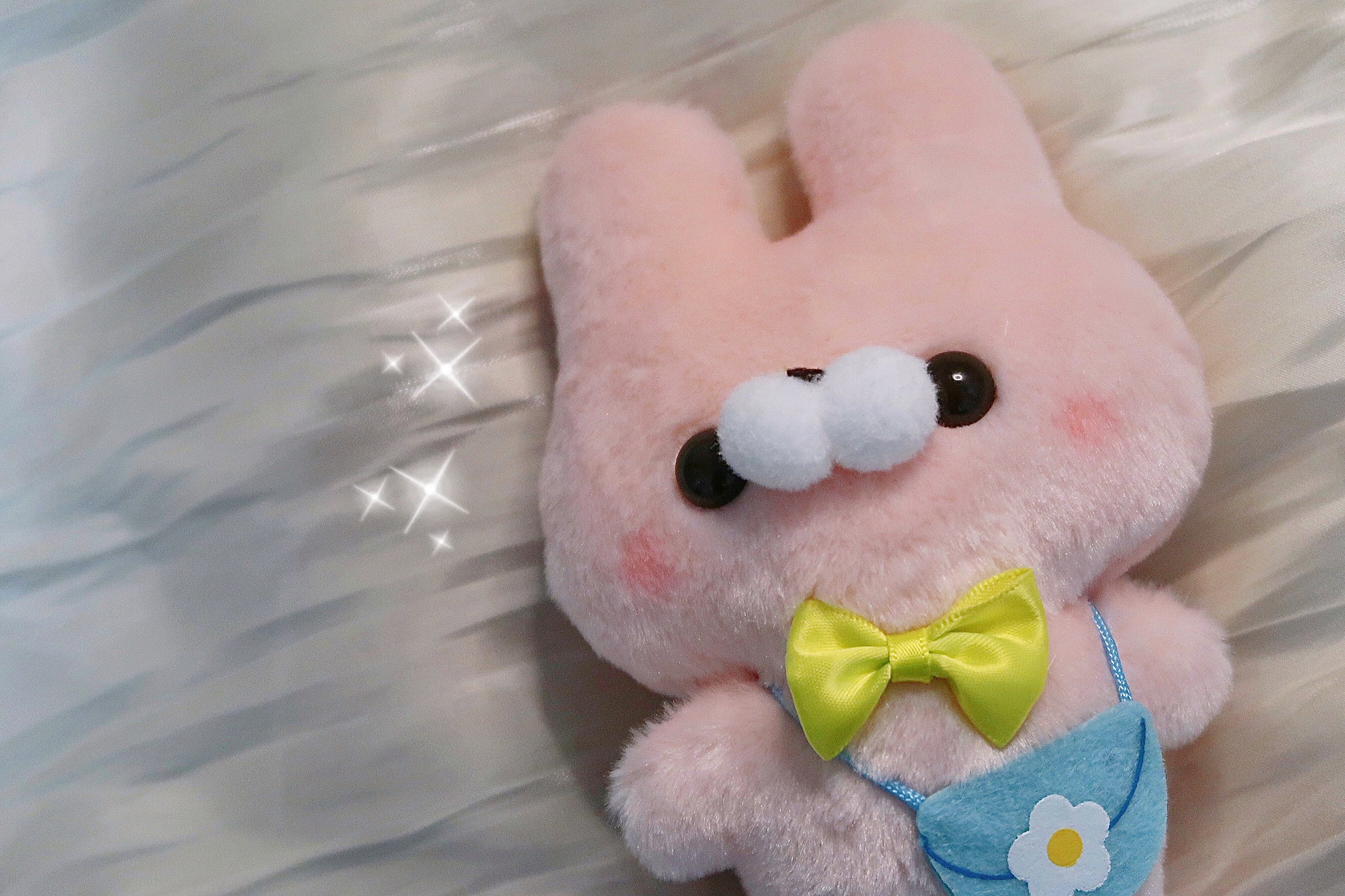 Fluffy Kawaii Flower Bunny Rabbit Cute Soft Plushie | Pink Blush Toy ...